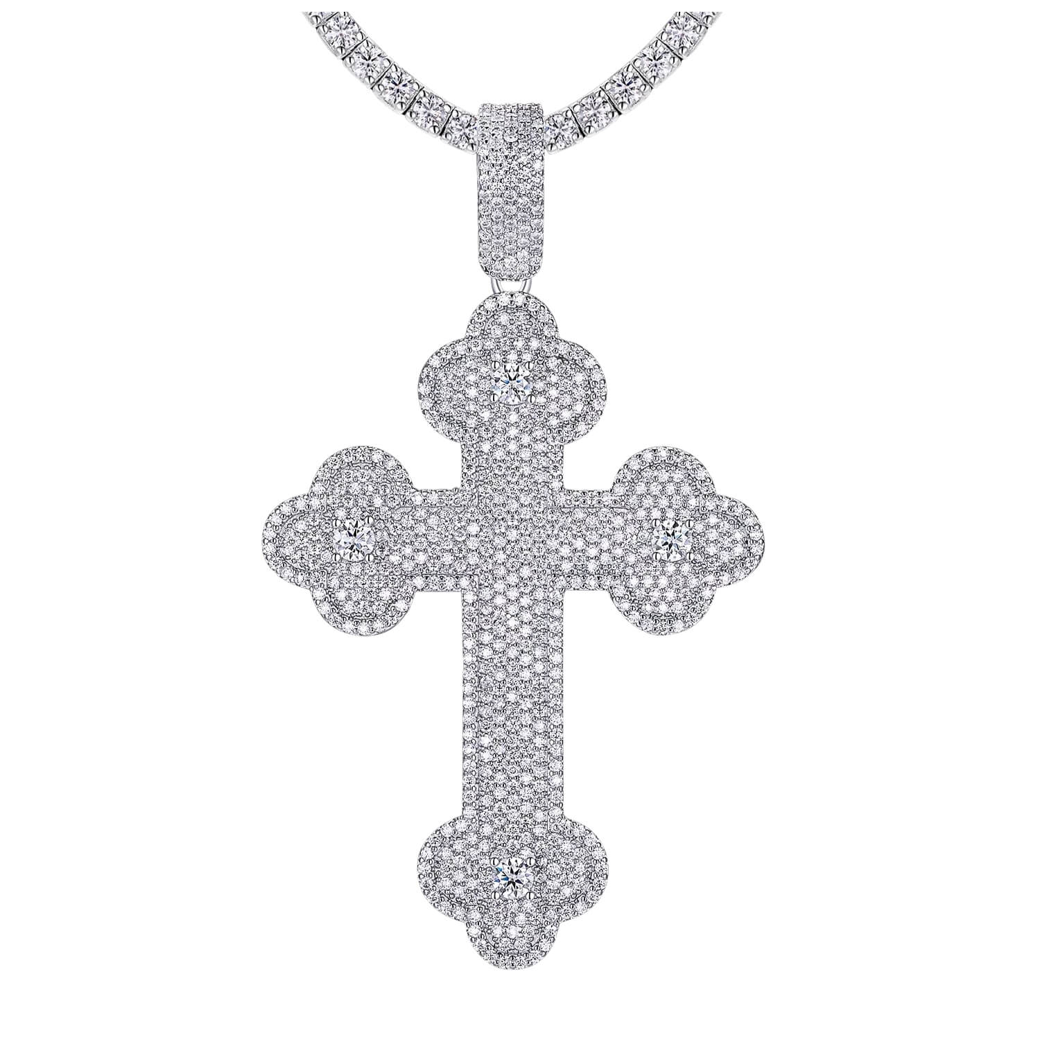 GRA Certified Sterling Silver Cross Pendant Unisex