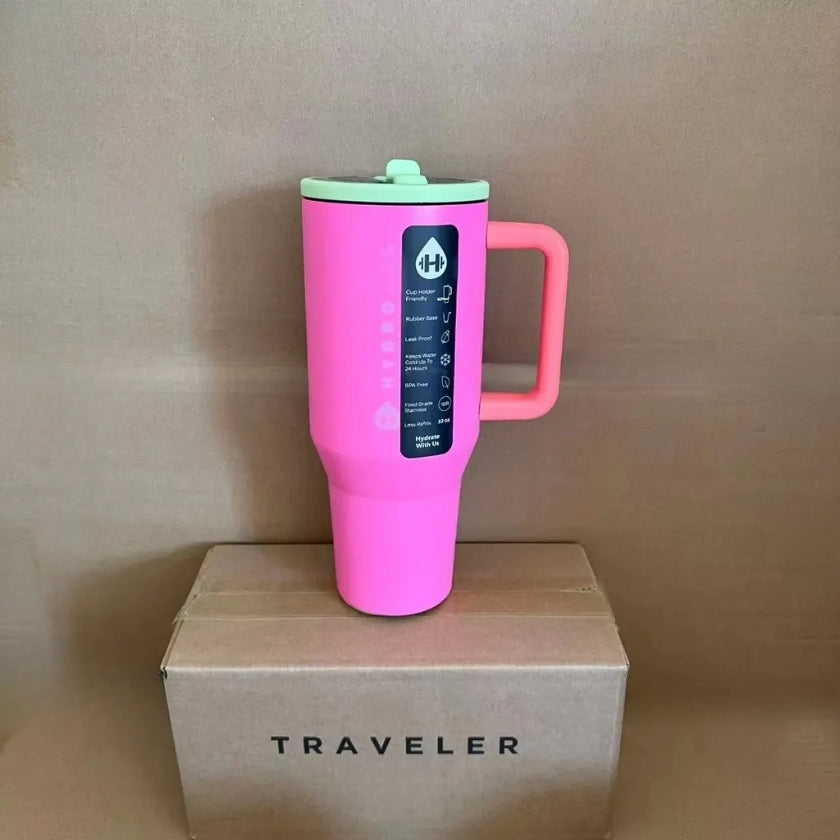 32oz Insulated Water Bottle | Stainless Steel Travel Tumbler with Straw Lid