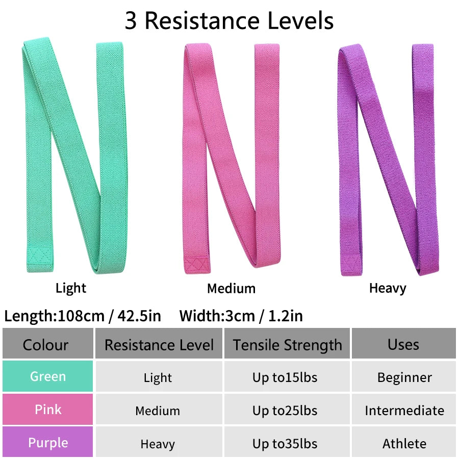 3Pcs Fabric Booty Long Resistance Bands Cloth Legs Butt Exercise Bands Elastic Hip Bands Fitness Workout Strength Training Loops
