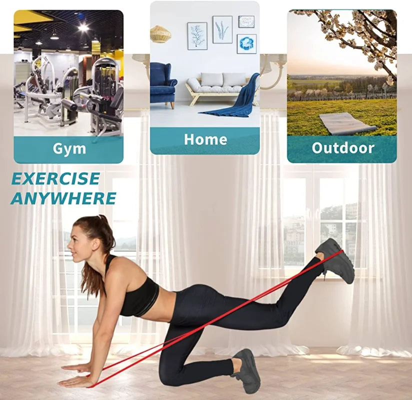 11 Piece 150LB Stackable Resistance Band Training Set for Home & Gym Workouts | Heavy Stretch & Pull-Up Assistance Bands for Exercise & Physical Therapy