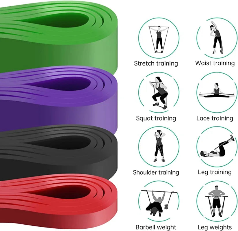 11 Piece 150LB Stackable Resistance Band Training Set for Home & Gym Workouts | Heavy Stretch & Pull-Up Assistance Bands for Exercise & Physical Therapy