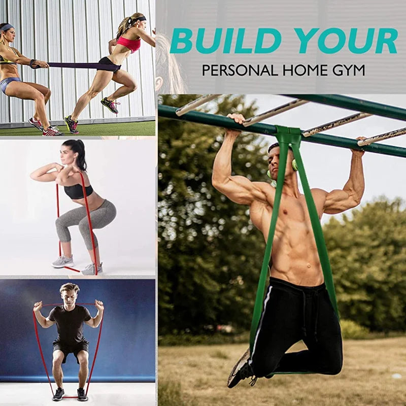 11 Piece 150LB Stackable Resistance Band Training Set for Home & Gym Workouts | Heavy Stretch & Pull-Up Assistance Bands for Exercise & Physical Therapy