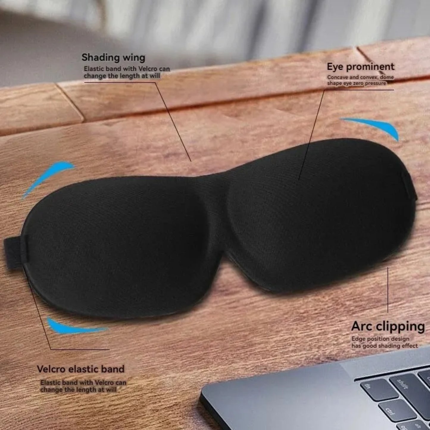 Eye Mask with Nose Bridge Light Block Design