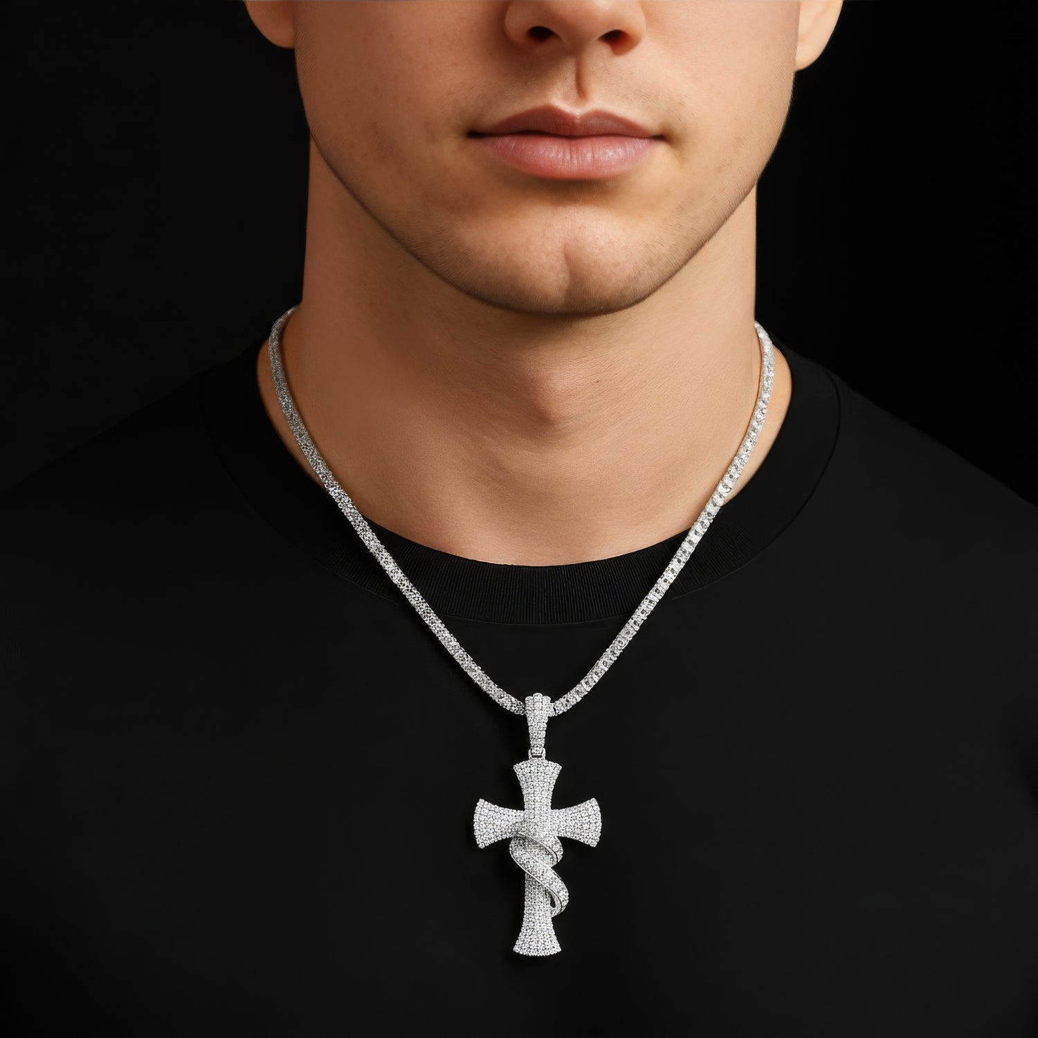 Gold Plated Moissanite Cross Jewelry for Men and Women