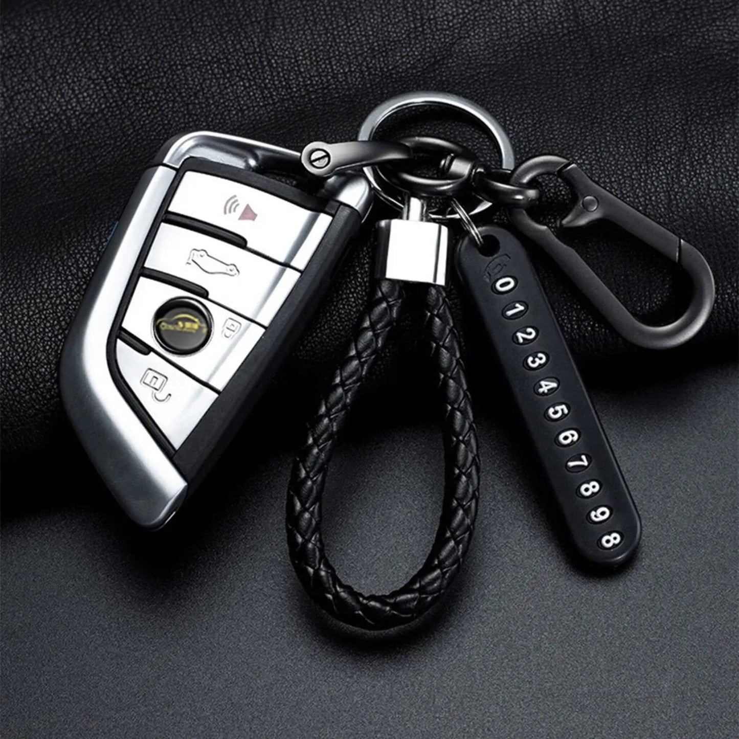 Red Trendy Keychain with Number Display Tag