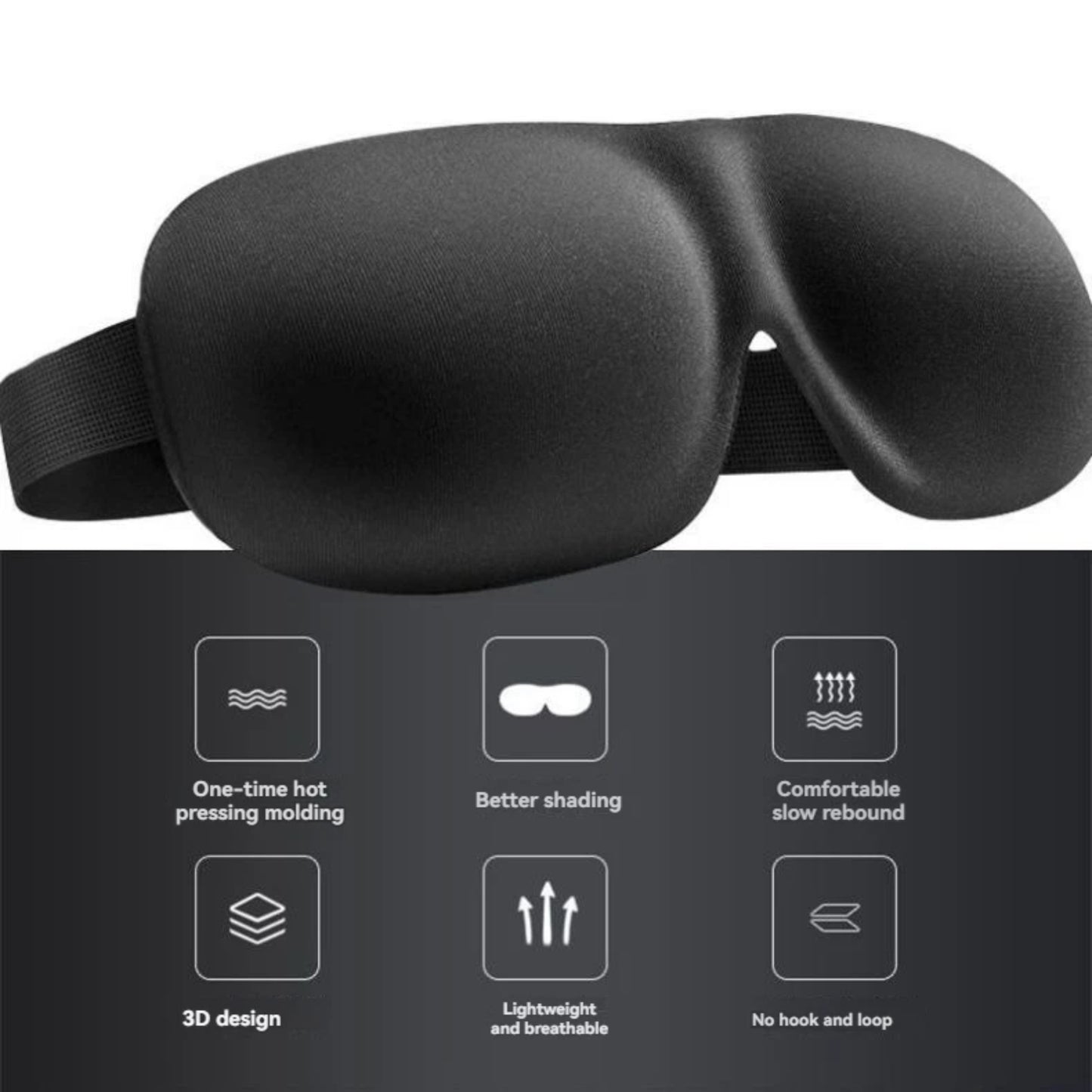 No Pressure Sleep Mask with Contoured Design