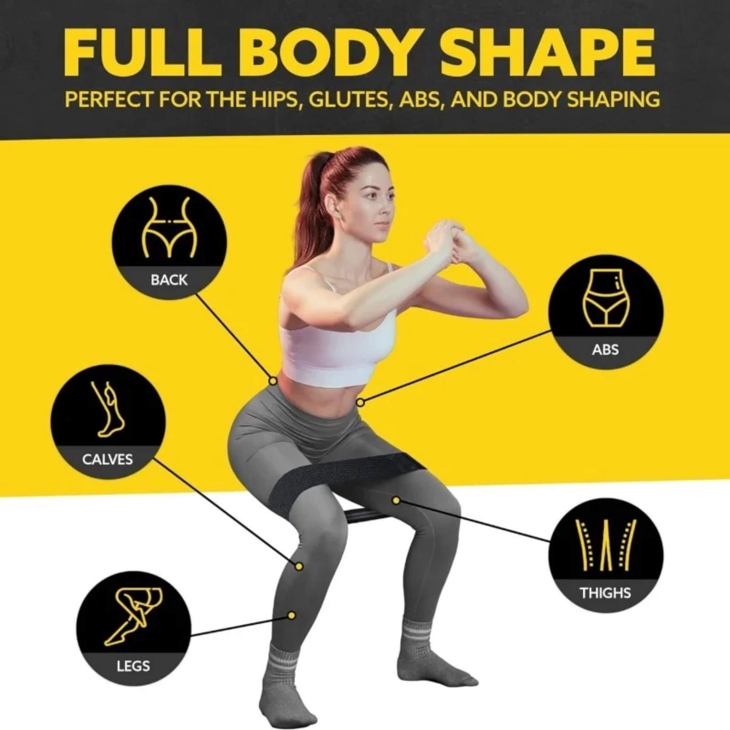 Non-Slip Booty Bands with Mesh Bag
