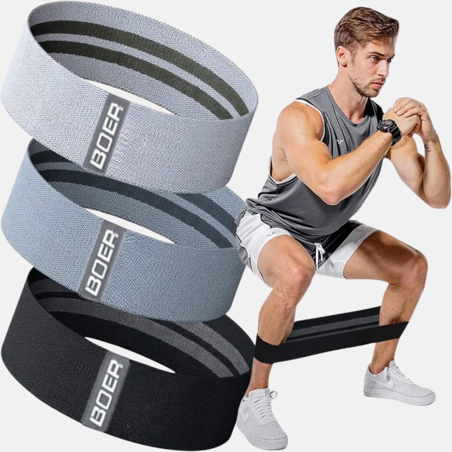 TriTension Fabric Resistance Bands 3-Pack Set