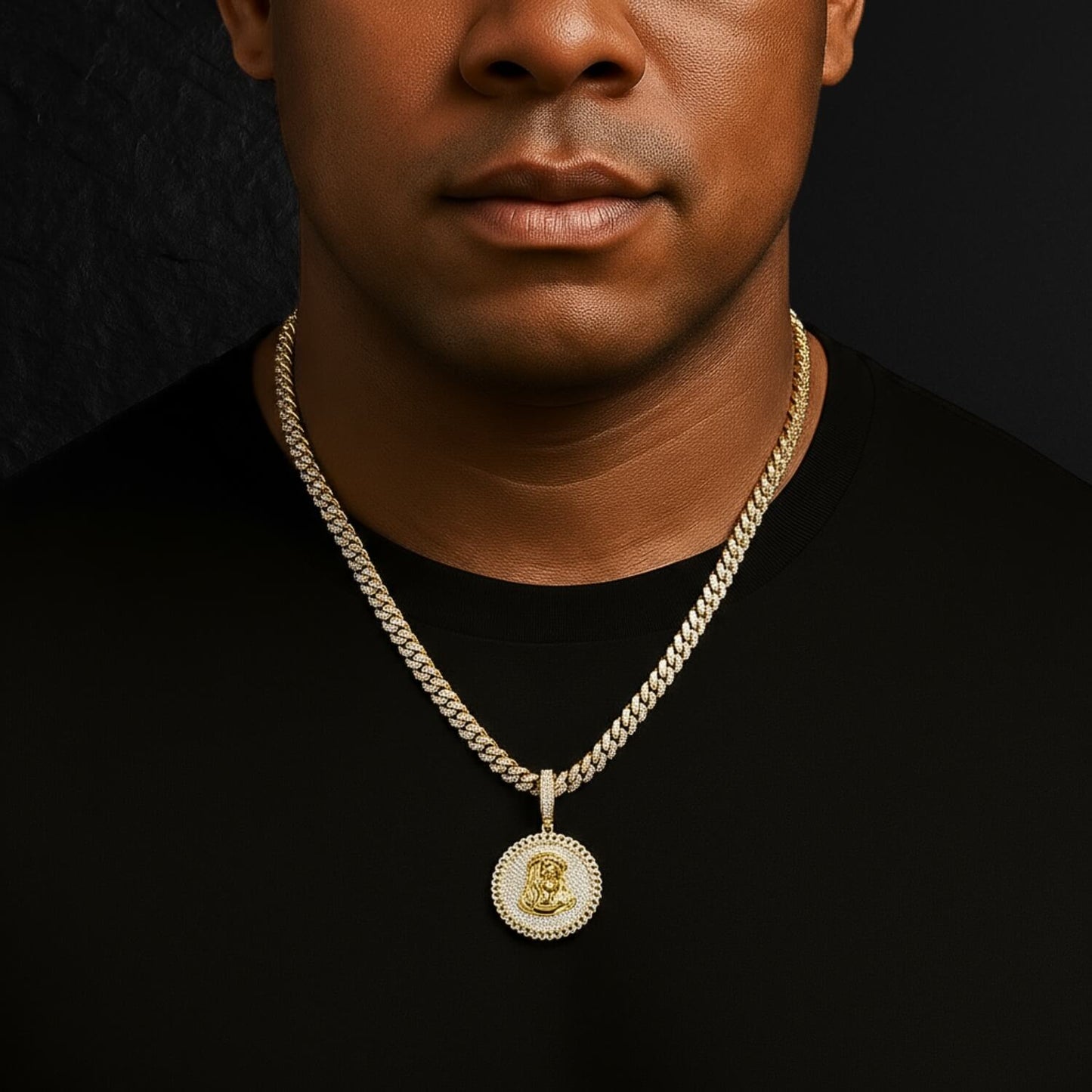 VVS1 Moissanite Jesus Necklace Diamond Tester Approved