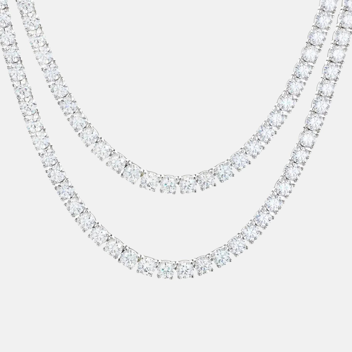 925 Silver Moissanite Tennis Chain in 18K Gold Plating*