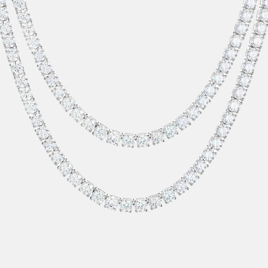 925 Silver Moissanite Tennis Chain in 18K Gold Plating*