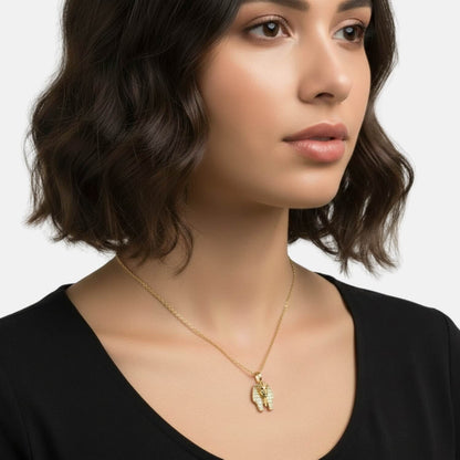 Rhodium Plated Moissanite Pharaoh Face Necklace for Men*