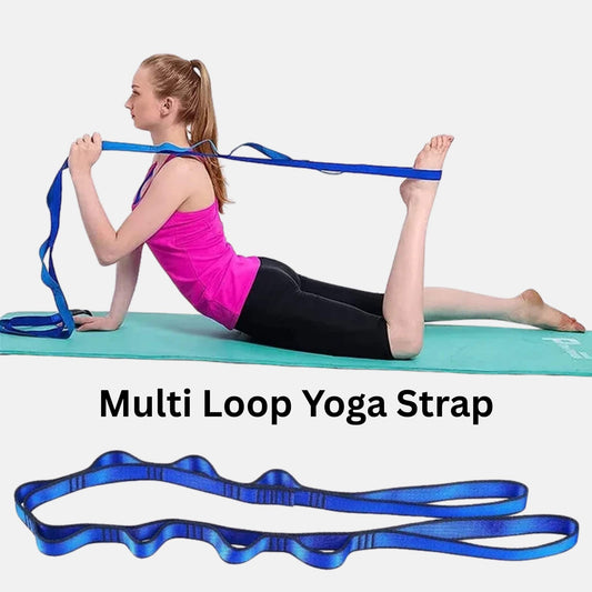 Front view of aerial yoga daisy strap with multiple loops