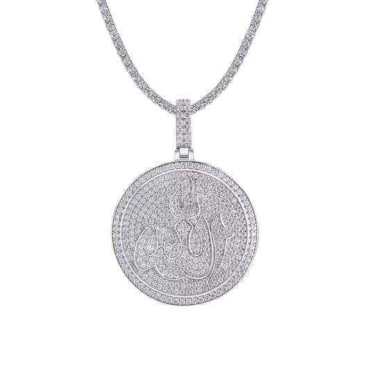 Allah Moissanite Pendant 925 Silver Luxury Jewelry