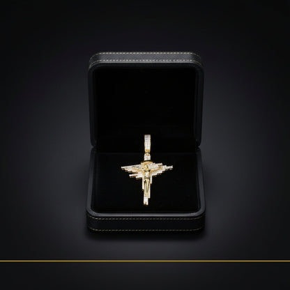 VVS1 Moissanite Baguette Cross Necklace for Men and Women