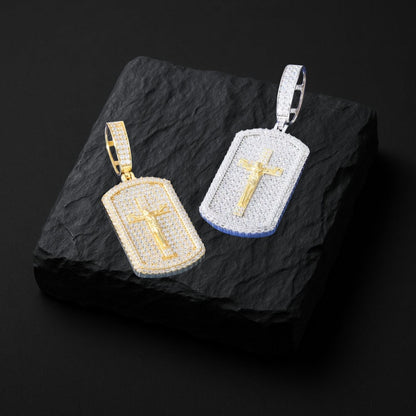 VVS Baguette Moissanite Jesus Pendant Gold Plated