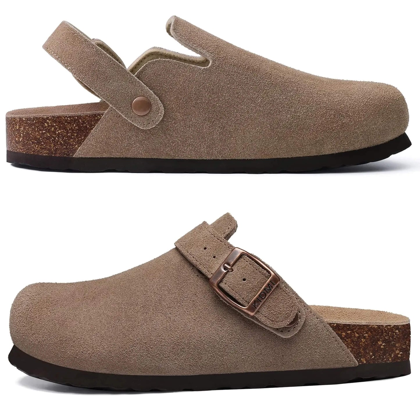 Flat Heel Suede Leather Mules for Daily Wear