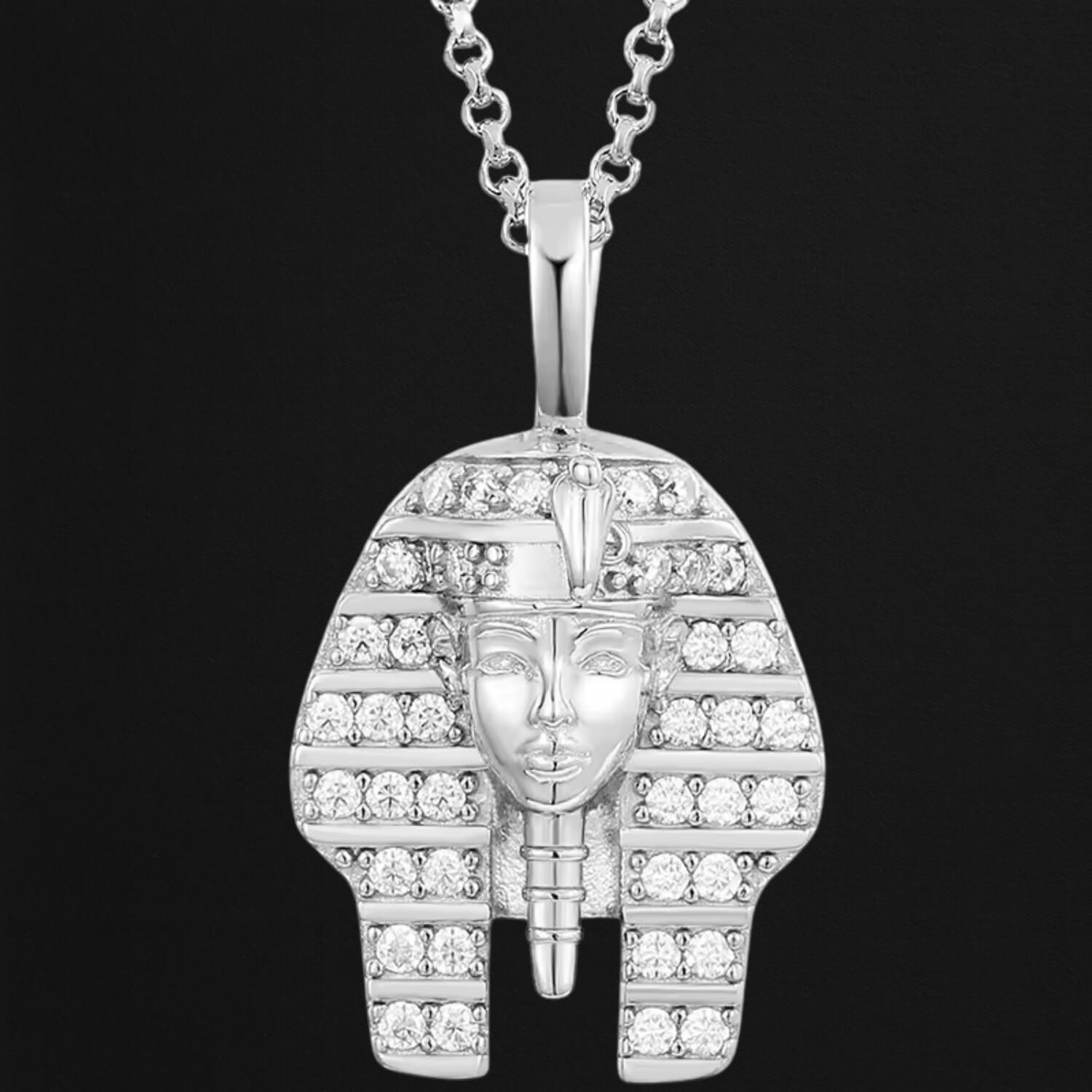 Egyptian Style Moissanite Pharaoh Necklace with Link Chain*