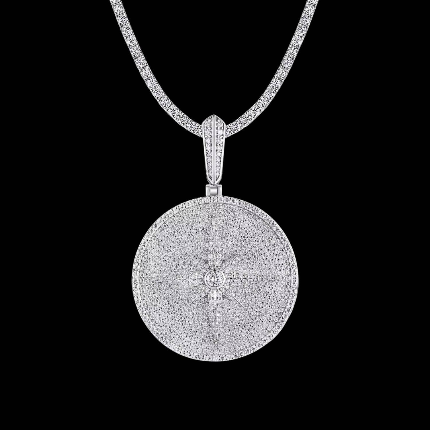 Luxury Iced-Out Round Pendant by Ultimate Bold
