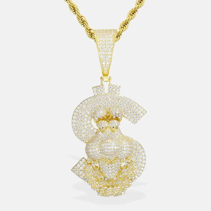 VVS1 Moissanite Gold Pendant Necklace for Men and Women