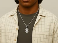 Moissanite Dollar Sign Pendant Necklace