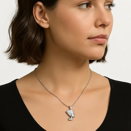 925 Silver Pharaoh Head Pendant with Brilliant Cut Moissanite*