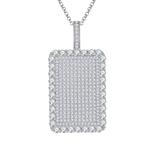 Luxury Rectangle Moissanite Necklace Jewelry