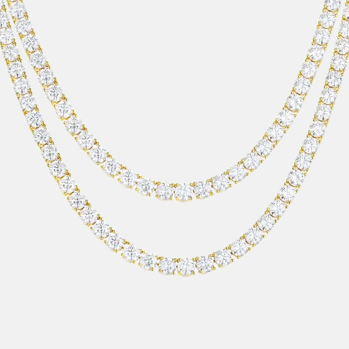 Rose Gold VVS Moissanite Tennis Chain with Brilliant Stones*