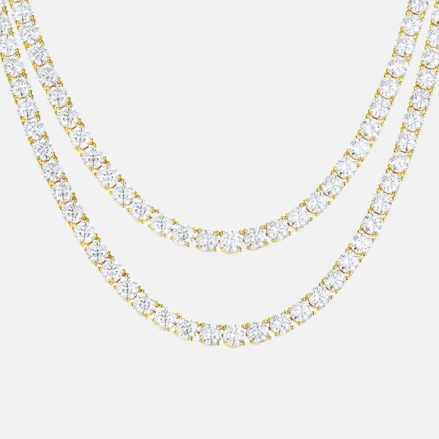 Rose Gold VVS Moissanite Tennis Chain with Brilliant Stones*