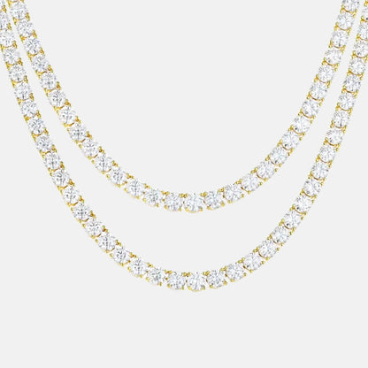 Rose Gold VVS Moissanite Tennis Chain with Brilliant Stones*