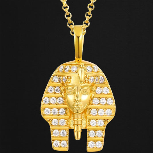 925 Silver Pharaoh Pendant with Micro-Set VVS Moissanite*