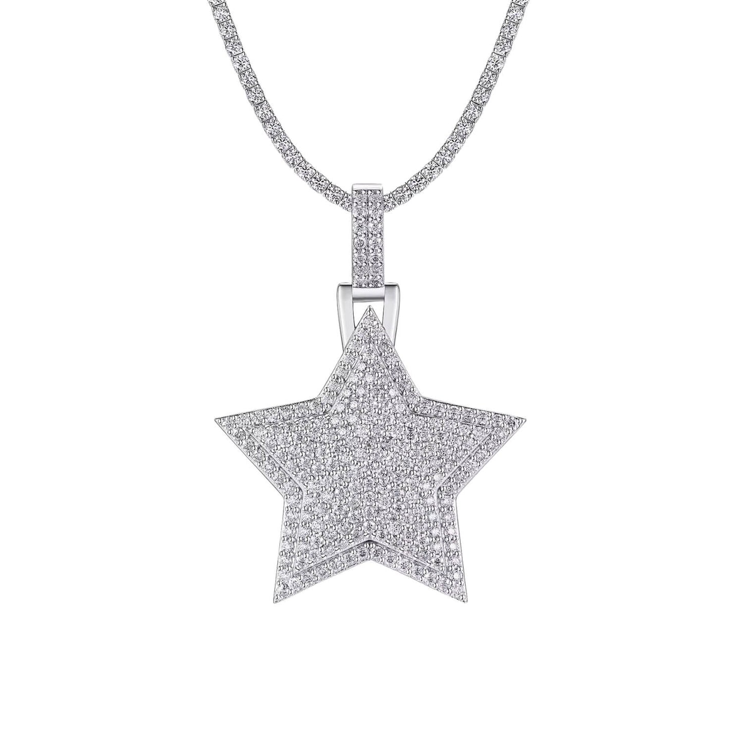 GRA Certified Star-Shaped Pendant in 925 Sterling Silver