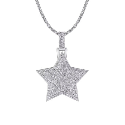 GRA Certified Star-Shaped Pendant in 925 Sterling Silver