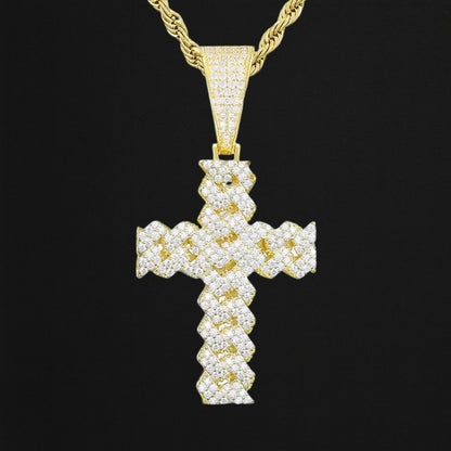 Ultimate Bold Luxury Moissanite Cross Pendant Jewelry