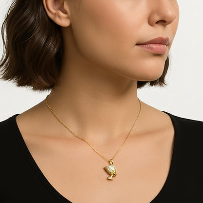 Ultimate Bold Pharaoh Head Moissanite Necklace Collection*