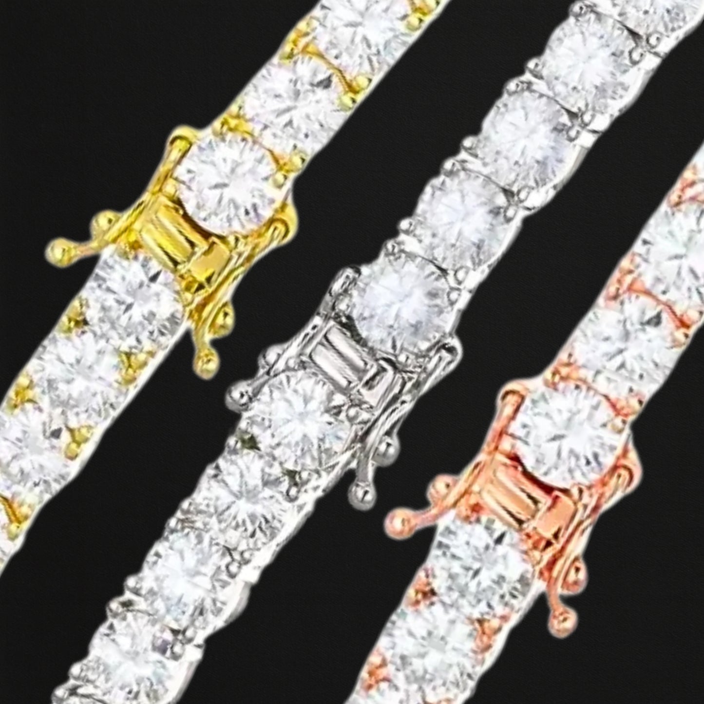 Hip Hop Iced Out Moissanite Tennis Chain for Streetwear Style*