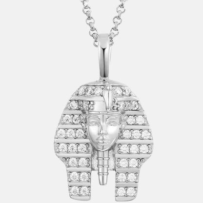 Rhodium Plated Moissanite Pharaoh Pendant Luxury Jewelry*